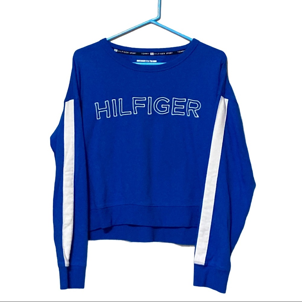 TOMMY HILFIGER Retro Blue Crew Neck Pullover